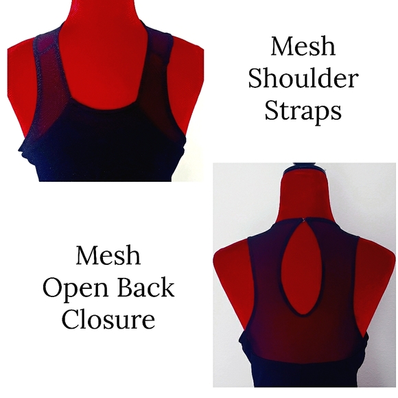 AS U WISH BLACK/SHEER MESH SLEEVELESS FITTED DRESS - Picture 2 of 4